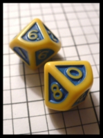 Dice : Dice - 10D - Relief Dice Blue and Yellow - Chimera Hobby Shop Apr 2010
